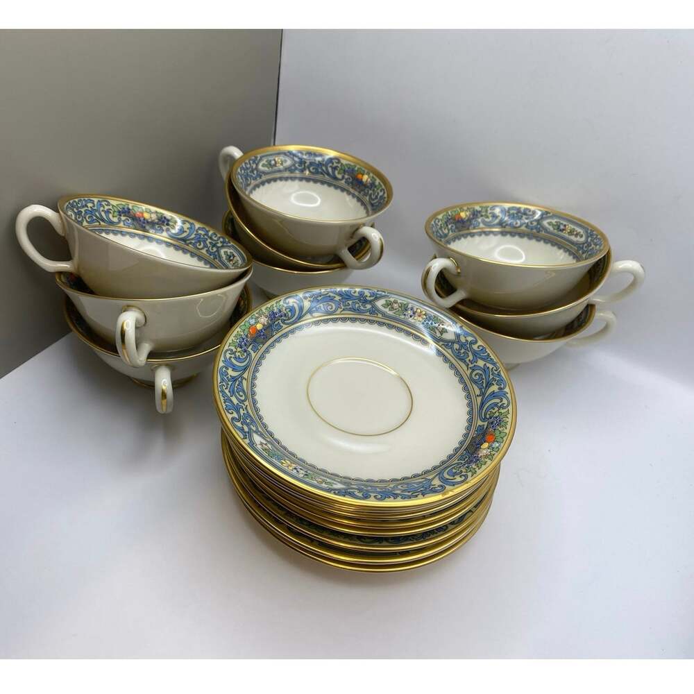 Vintage Lenox Autumn Cup & Saucer Set Gold Backstamp Made USA 24K Gold